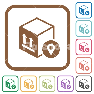 Package tracking simple icons - Package tracking simple icons in color rounded square frames on white background
