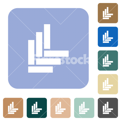 Parquet pattern rounded square flat icons - Parquet pattern white flat icons on color rounded square backgrounds - Free stock vector