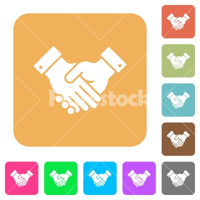 Partnership rounded square flat icons - Partnership flat icons on rounded square vivid color backgrounds.