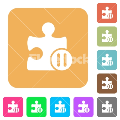 Pause plugin rounded square flat icons - Pause plugin flat icons on rounded square vivid color backgrounds.