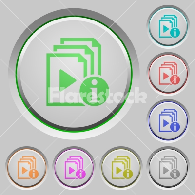Playlist information push buttons - Playlist information color icons on sunk push buttons