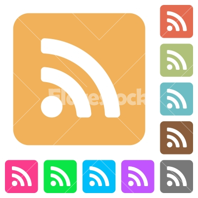 Radio signal rounded square flat icons - Radio signal flat icons on rounded square vivid color backgrounds.