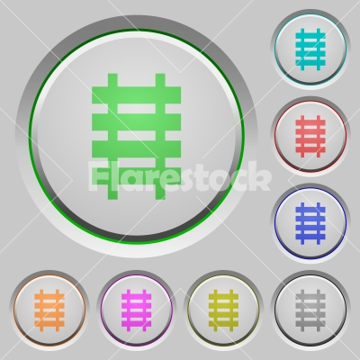 Railroad push buttons - Railroad color icons on sunk push buttons