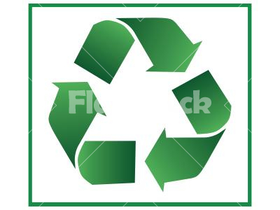 Recycle symbol - Green recycle symbol isolated on white background.