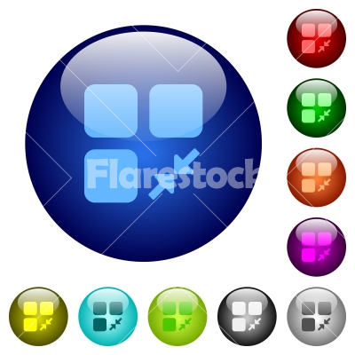 Reduce component color glass buttons - Reduce component icons on round color glass buttons