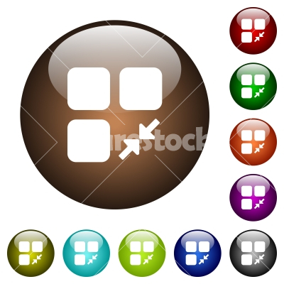 Reduce component color glass buttons - Reduce component white icons on round color glass buttons