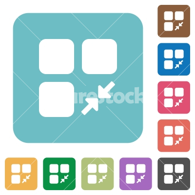 Reduce component rounded square flat icons - Reduce component white flat icons on color rounded square backgrounds
