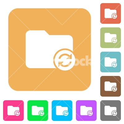 Refresh directory rounded square flat icons - Refresh directory flat icons on rounded square vivid color backgrounds.