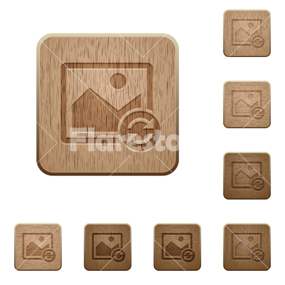 Refresh image wooden buttons - Refresh image on rounded square carved wooden button styles