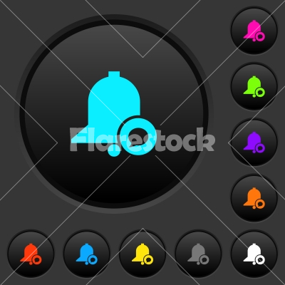 Reminder message dark push buttons with color icons - Reminder message dark push buttons with vivid color icons on dark grey background