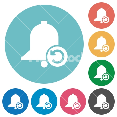Reminder restore flat round icons - Reminder restore flat white icons on round color backgrounds