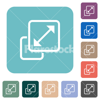 Resize element outline rounded square flat icons - Resize element outline white flat icons on color rounded square backgrounds
