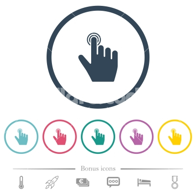 right handed clicking gesture flat color icons in round outlines - right handed clicking gesture flat color icons in round outlines. 6 bonus icons included.