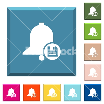 Save reminder white icons on edged square buttons - Save reminder white icons on edged square buttons in various trendy colors