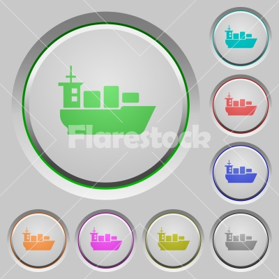 Sea transport push buttons - Set of color sea transport sunk push buttons.