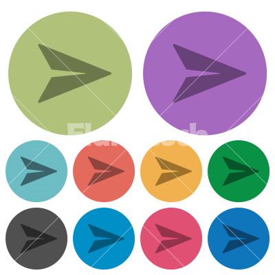 Send message solid color darker flat icons - Send message solid darker flat icons on color round background