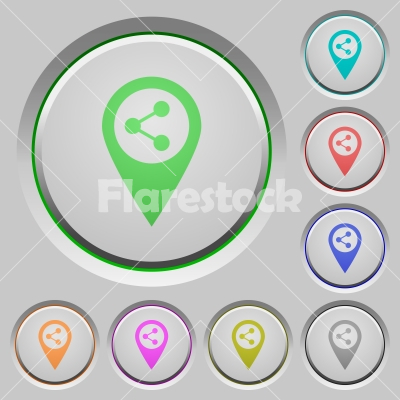 Share GPS map location push buttons - Share GPS map location color icons on sunk push buttons