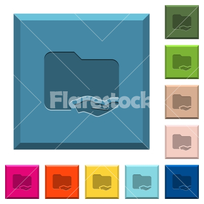Shared folder engraved icons on edged square buttons - Shared folder engraved icons on edged square buttons in various trendy colors