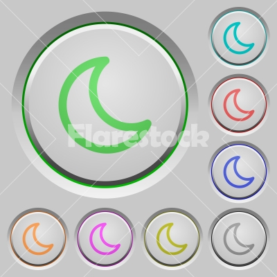 Sleep push buttons - Set of color sleep sunk push buttons.