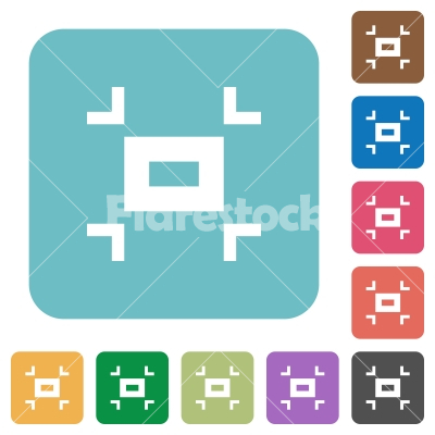 Small screen rounded square flat icons - Small screen white flat icons on color rounded square backgrounds