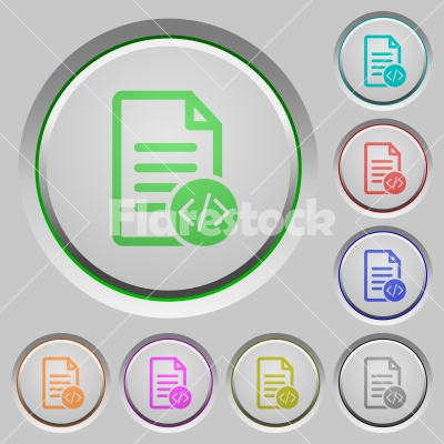 Source code document push buttons - Source code document color icons on sunk push buttons