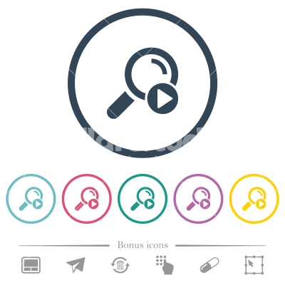 Start search flat color icons in round outlines - Start search flat color icons in round outlines. 6 bonus icons included.