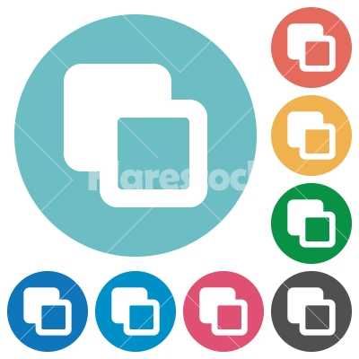 Subtract shapes flat round icons - Subtract shapes flat white icons on round color backgrounds