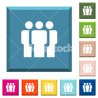 Team white icons on edged square buttons - Team white icons on edged square buttons in various trendy colors