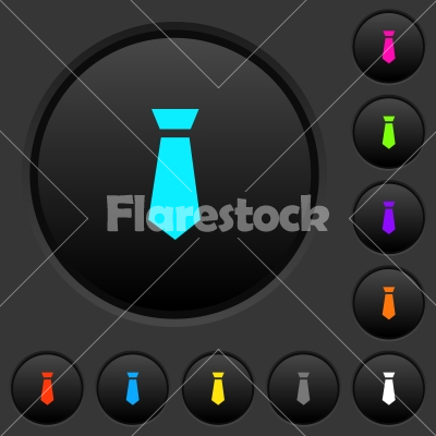 Tie dark push buttons with color icons - Tie dark push buttons with vivid color icons on dark grey background