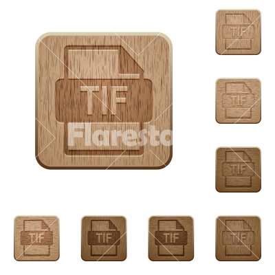 TIF file format wooden buttons - TIF file format icons in carved wooden button styles
