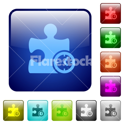 Timer plugin color square buttons - Timer plugin icons in rounded square color glossy button set