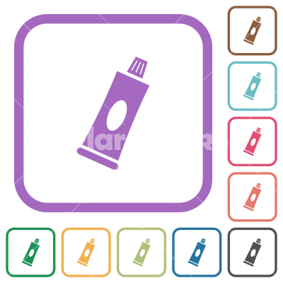 Toothpaste tube simple icons - Toothpaste tube simple icons in color rounded square frames on white background