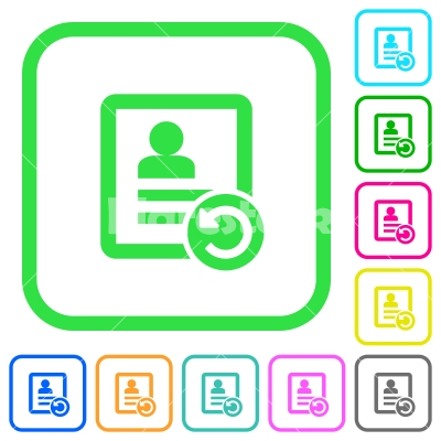 Undo contact changes vivid colored flat icons - Undo contact changes vivid colored flat icons in curved borders on white background