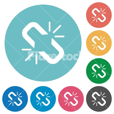 Unlink flat round icons - Unlink flat white icons on round color backgrounds