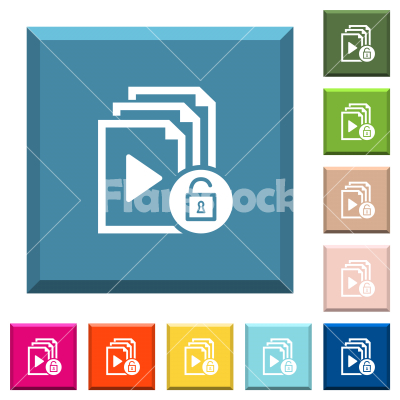 Unlock playlist white icons on edged square buttons - Unlock playlist white icons on edged square buttons in various trendy colors