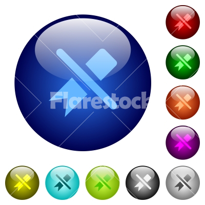 Untag color glass buttons - Untag icons on round color glass buttons