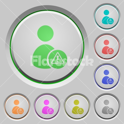 User account warning push buttons - User account warning color icons on sunk push buttons