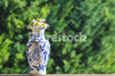 Vase with Flowers - China vase with Flowers in the balcony.