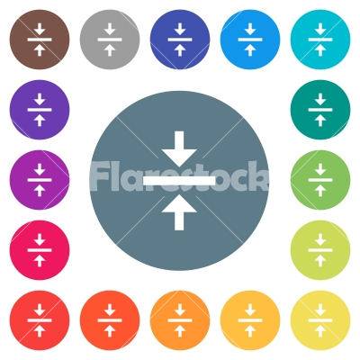 Vertical Align Center Flat White Icons On Round Color Backgrounds Stock Vector Flarestock