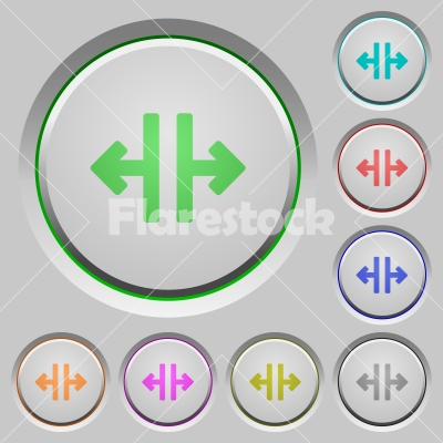 Vertical split push buttons - Vertical split color icons on sunk push buttons - Free stock vector