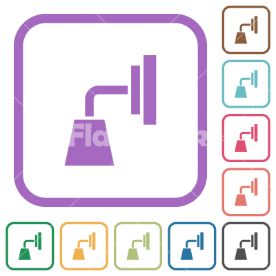 Wall lamp simple icons - Wall lamp simple icons in color rounded square frames on white background