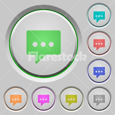 Working chat push buttons - Set of color Working chat sunk push buttons.