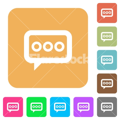 Working chat rounded square flat icons - Working chat flat icons on rounded square vivid color backgrounds.